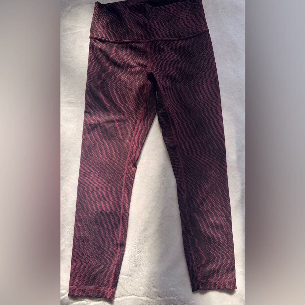 Lululemon Burgundy Patterned Leggings